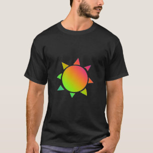 T-shirt Soleil de couleur arc-en-ciel avec arrière - plan 