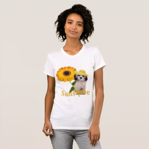 T-shirt Soleil de Havanese et chemises de marguerites
