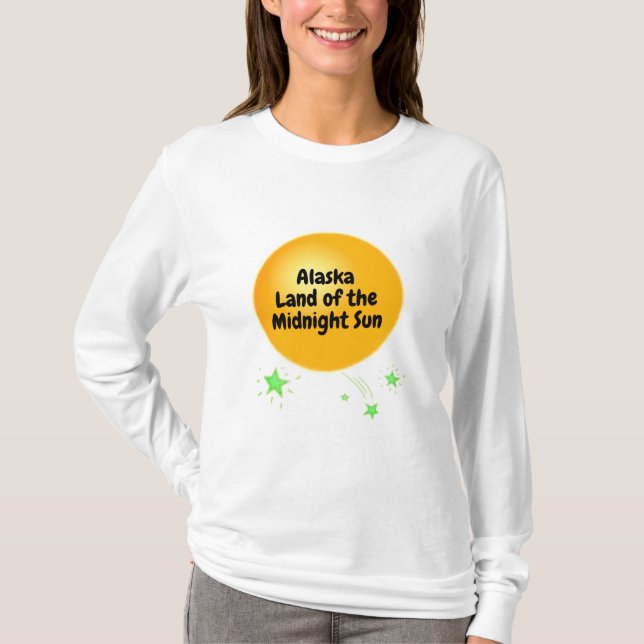 T-shirt Soleil de minuit doré de l'Alaska (Devant)