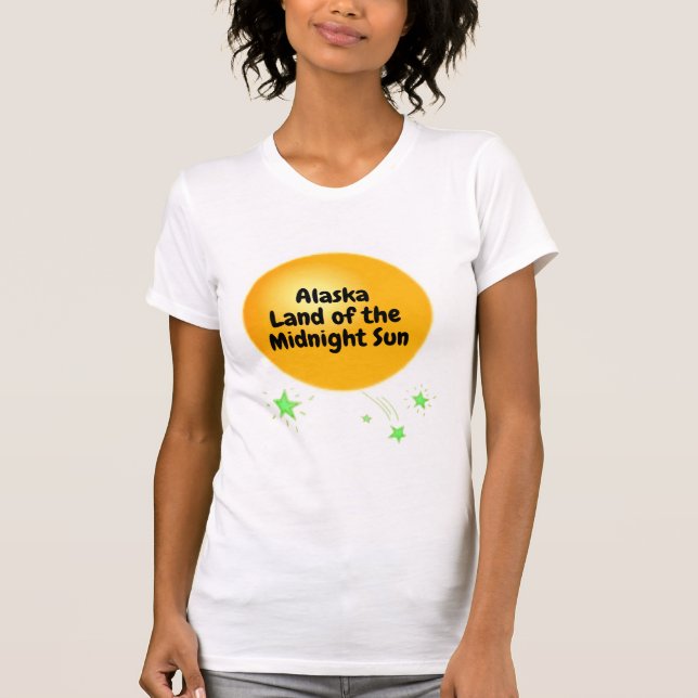 T-shirt Soleil de minuit doré de l'Alaska (Devant)