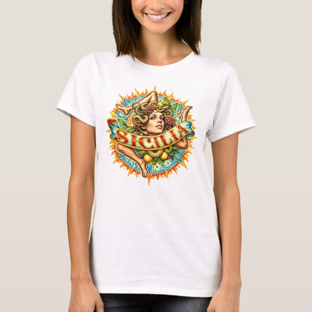T-shirt Soleil de Sicile Trinacrie  (Devant)