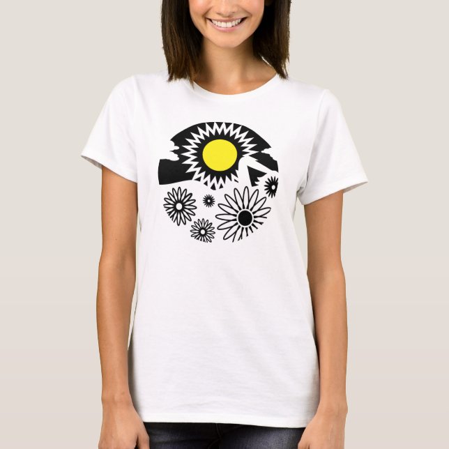 T-shirt Soleil des fleurs de vierges graphiques (Devant)