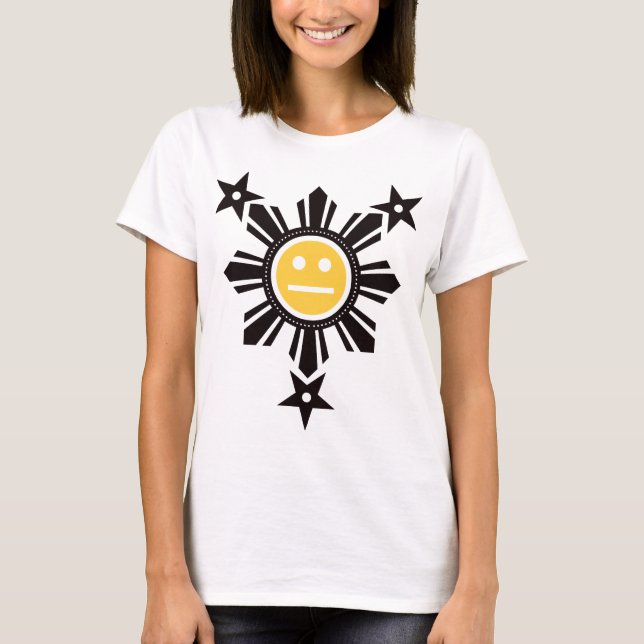 T-shirt Soleil et étoiles philippins - Noir et Jaune (Devant)