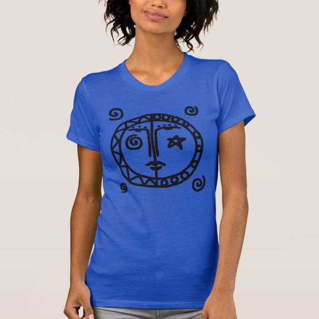 T-shirt Soleil et Lune Art Abstrait à porter (Devant)