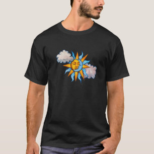 T-shirt Soleil et Lune et Nuages dans le ciel soleil sur l