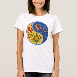 T-shirt Soleil et Lune Yin Yang coloré