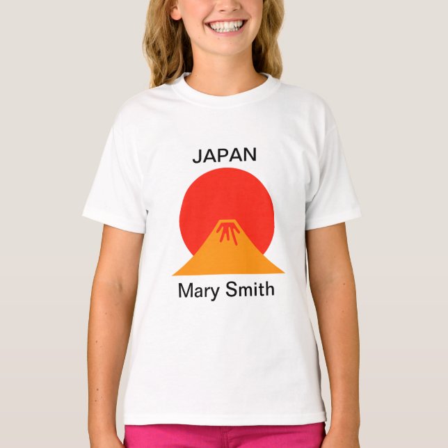 T-shirt Soleil et mont Fuji (Devant)