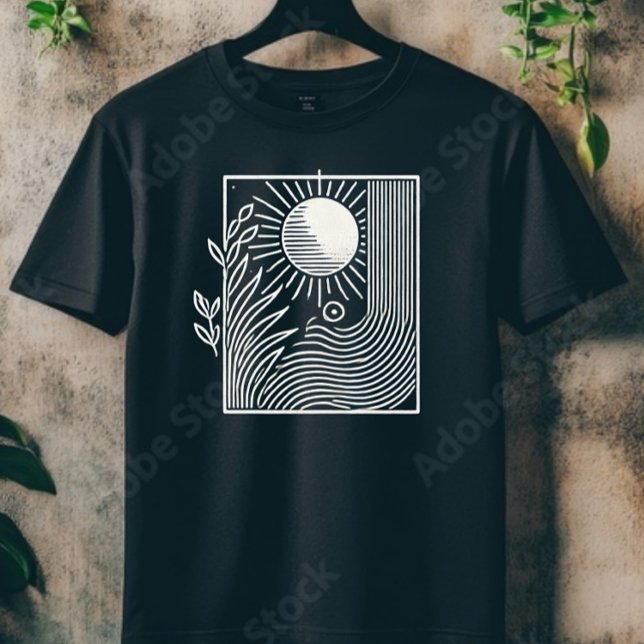 T-shirt soleil et vagues (Créateur téléchargé)