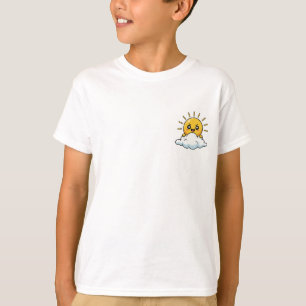T-shirt Soleil Heureux Brillantsurplombant les Nuages Enfa
