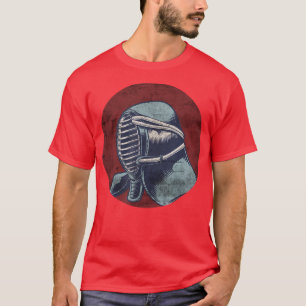 T-shirt Soleil Levant de Masque Kendo Japonais Retro 