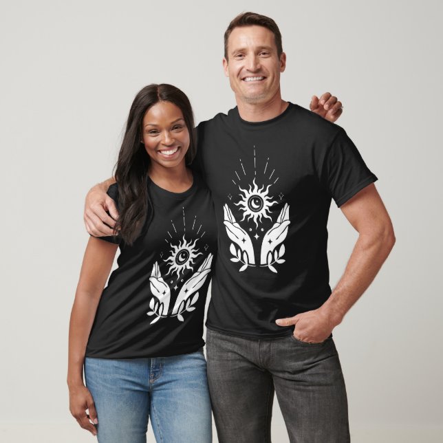 T-shirt Soleil Lunaire Céleste Et Mains (Unisexe)