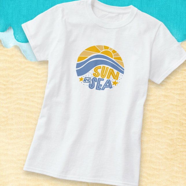 T-shirt Soleil, mer et plage d'été (Créateur téléchargé)