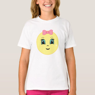 T-shirt Soleil Moderne Mignon Heureux Visage & Ruban