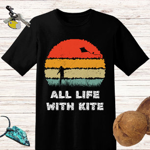 T-shirt Soleil rétro TOUTE LA VIE AVEC KITE surf 4 kitesur