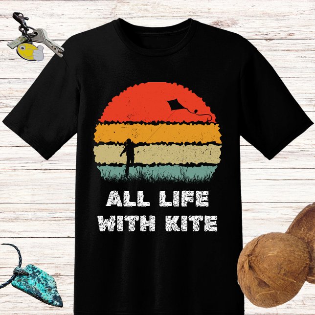 T-shirt Soleil rétro TOUTE LA VIE AVEC KITE surf 4 kitesur (Créateur téléchargé)