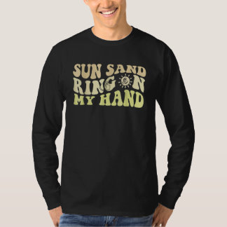 T-shirt Soleil Sable Anneau Sur Ma Main Groovy Enterrement
