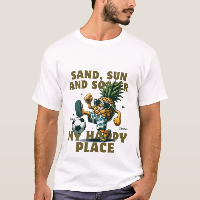T-shirt Soleil, sable et football (Devant)