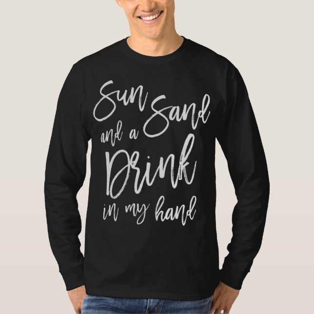 T-shirt Soleil Sable et un Verre à la Main Enterrement de  (Devant)