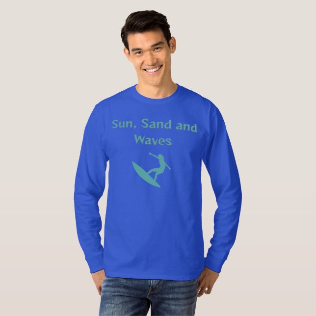 T-shirt Soleil, Sable et Vagues (Devant entier)