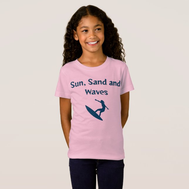 T-shirt Soleil, Sable et Vagues (Devant entier)
