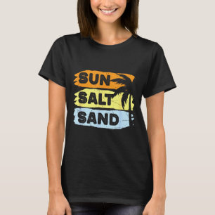 T-shirt Soleil sel sable rétro vacances d'été plage croisi