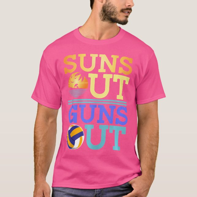 T-shirt Soleil Sortir Des Armes À Volley-ball De Plage (Devant)
