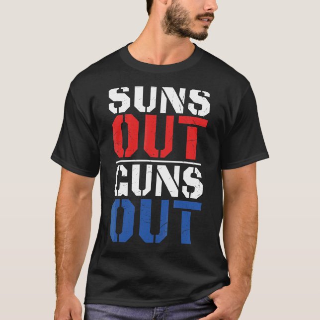 T-shirt Soleil Sortir Les Armes 4 juillet Bâtiment (Devant)