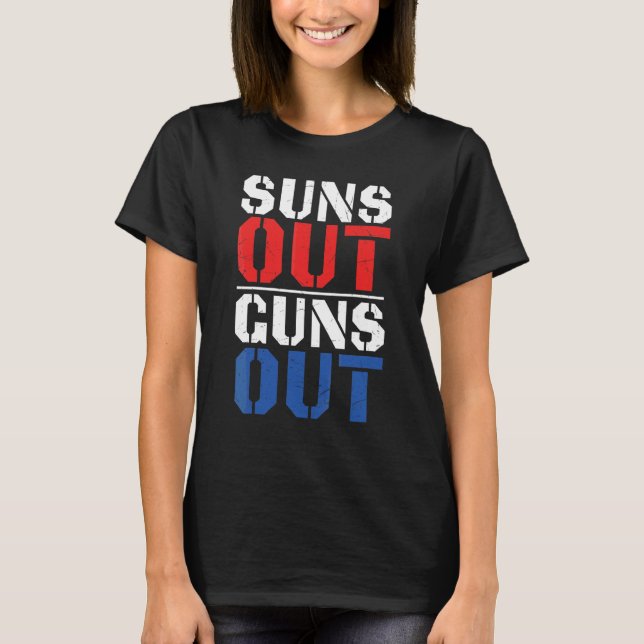 T-shirt Soleil Sortir Les Armes 4 juillet Bâtiment (Devant)