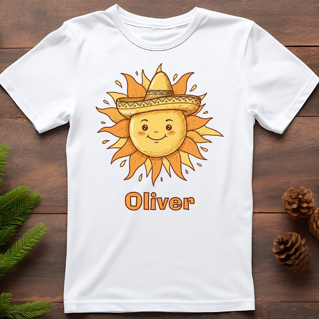 T-shirt Soleil souriant avec Sombrero - Doodle de Fiesta E (Créateur téléchargé)