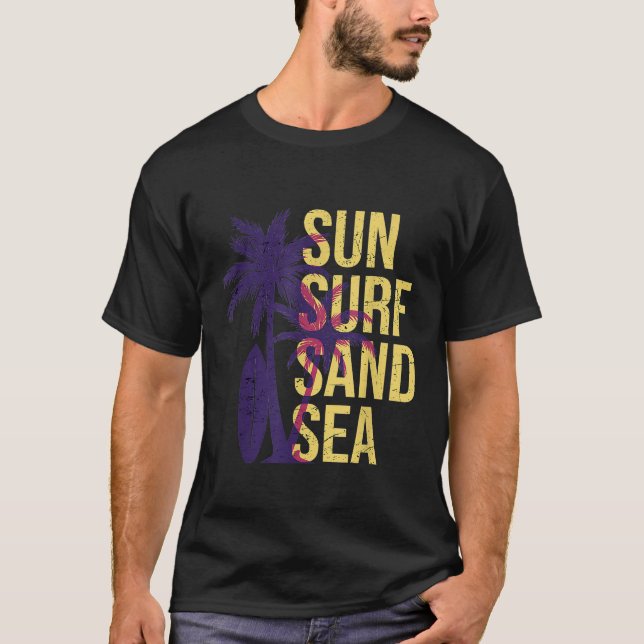 T-shirt Soleil Surf mer de sable (Devant)