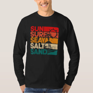 T-shirt Soleil Surf Mer Sable Vintage Plage Sunset