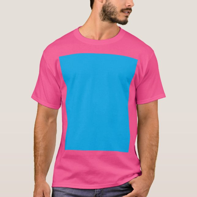 T-shirt Solid Cyan Blue Background | Summer Minimal Style (Devant)