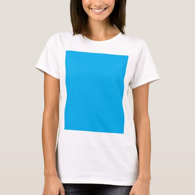 T-shirt Solid Cyan Blue Background | Summer Minimal Style (Devant)