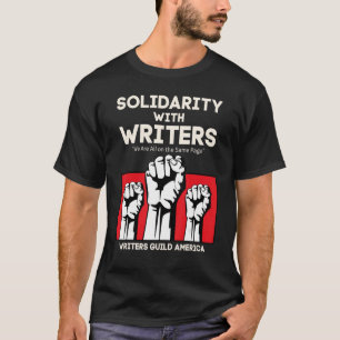 T-shirt Solidarité Avec La Guilde Des Écrivains D'Amérique