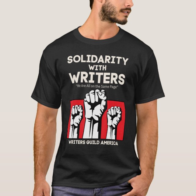 T-shirt Solidarité Avec La Guilde Des Écrivains D'Amérique (Devant)
