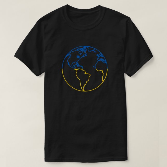 T-shirt Solidarité Mondiale Drapeau Ukrainien (Design devant)