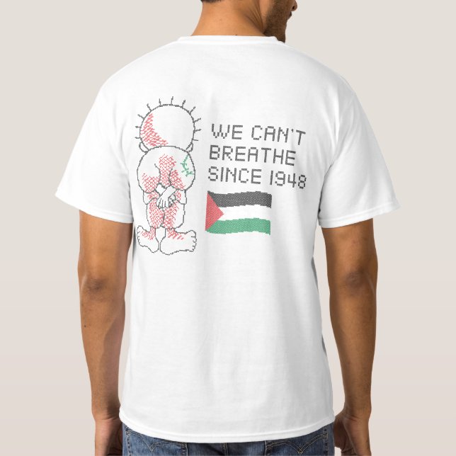 T-shirt Solidarité palestinienne Nous ne pouvons pas respi (Dos)