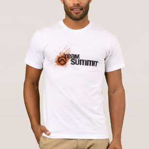 T-shirt solides totaux-éclaboussure-noir-orng