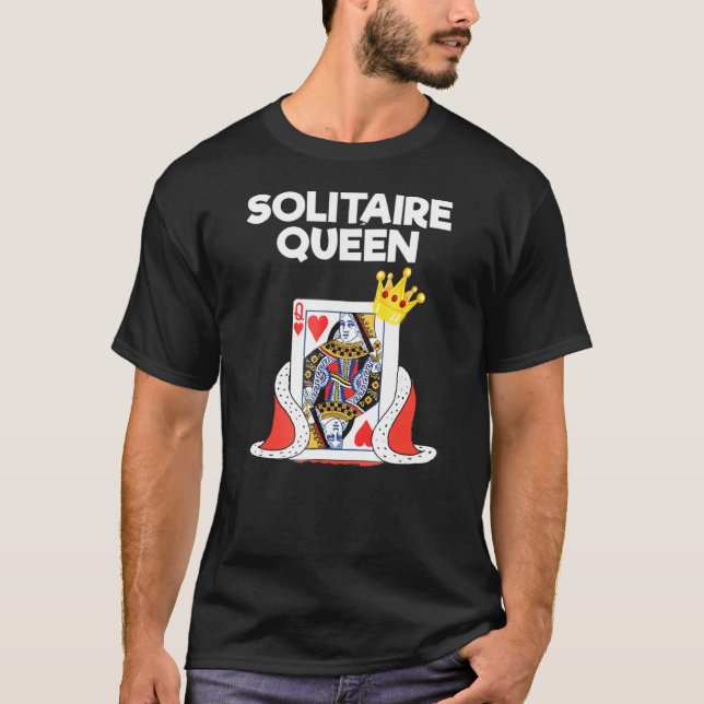 T-shirt Solitaire - Queen - jeu de cartes (Devant)