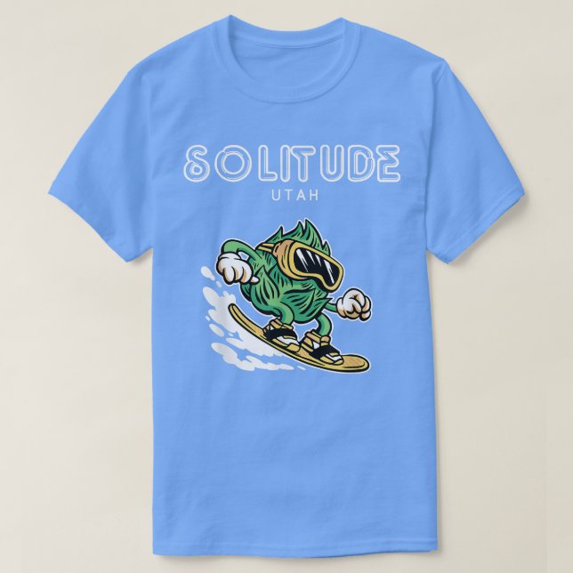 T-shirt Solitude Utah Funny Snowboard Beer Hops (Design devant)