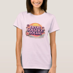T-shirt Solstice Néon Social Rétro Plage Vintage Pastel