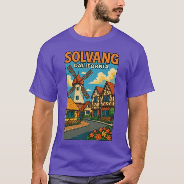 T-shirt Solvang Windmill Town Santa Ynez Valley California (Devant)