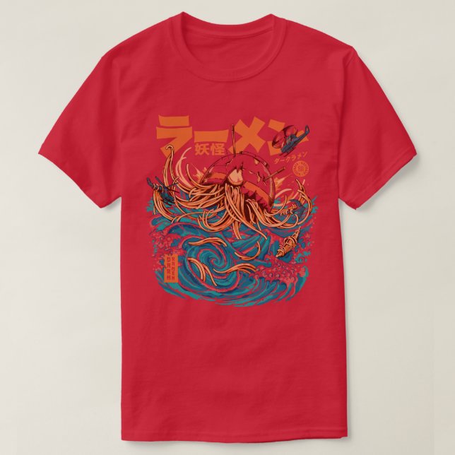 T-shirt Sombre Grand Ramen au large de Kanagawa (Design devant)