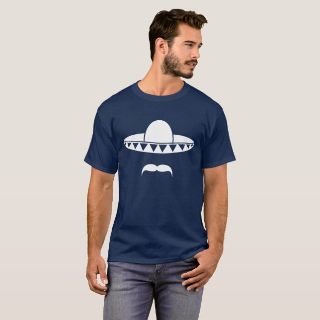 T-shirt Sombrero avec une barbe (Devant entier)
