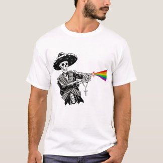 T-shirt Sombrero Skeleton Shots Rainbow Beam