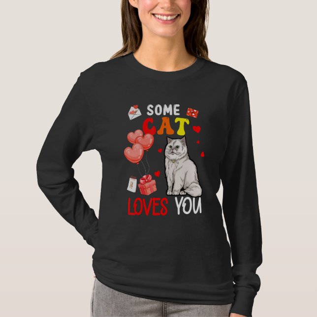 T-shirt Some Cat Loving You Valentine's Day Animal (Devant)