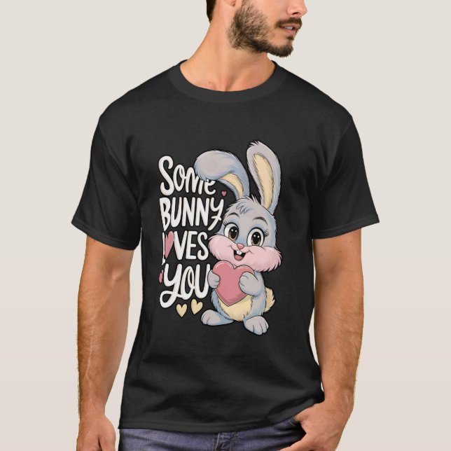 T-shirt Some Lapin T'aime Mignon Lapin de Pâques (Devant)
