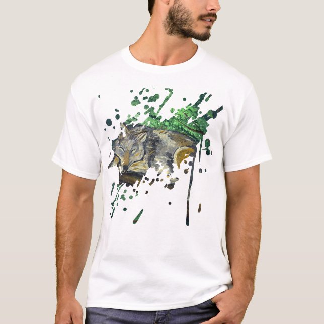 T-shirt Sommeil profond - œuvre d'art faite main  (Devant)