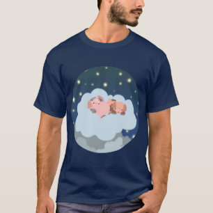 T-shirt sommeillant de bande dessinée de porcelet