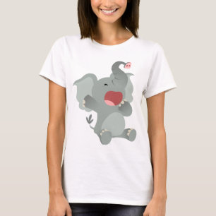T-shirt somnolent mignon de femmes d'éléphant de